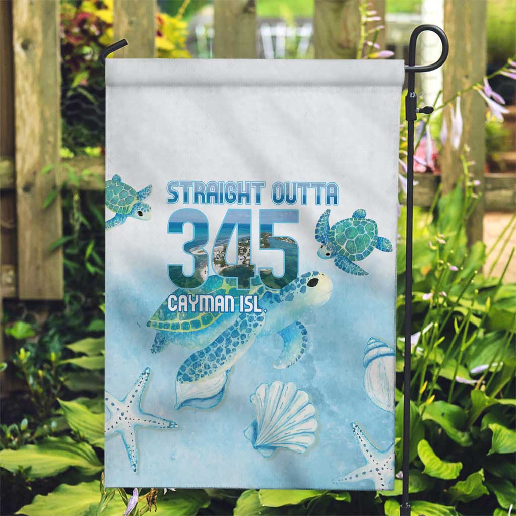 Cayman Islands 345 Garden Flag Sea Turtle Watercolor Style