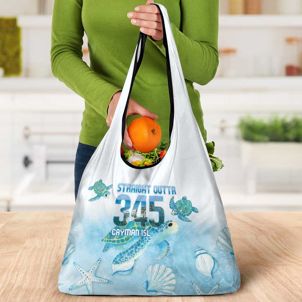 Cayman Islands 345 Grocery Bag Sea Turtle Watercolor Style