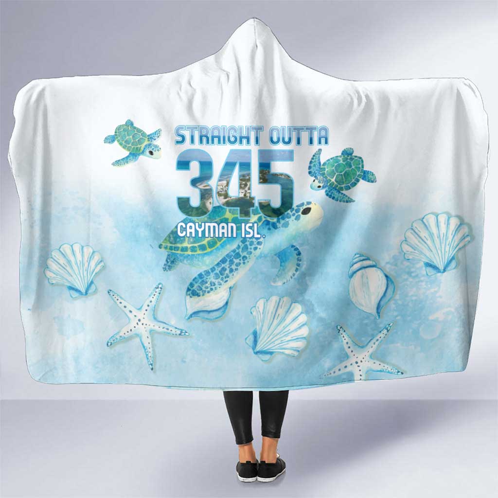 Cayman Islands 345 Hooded Blanket Sea Turtle Watercolor Style