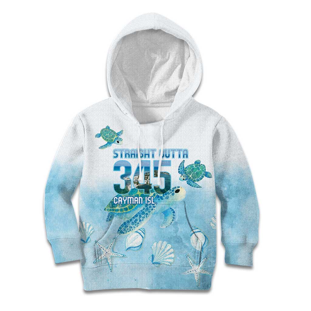 Cayman Islands 345 Kid Hoodie Sea Turtle Watercolor Style
