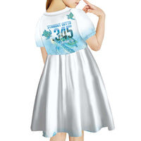 Cayman Islands 345 Kid Short Sleeve Dress Sea Turtle Watercolor Style