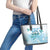 Cayman Islands 345 Leather Tote Bag Sea Turtle Watercolor Style