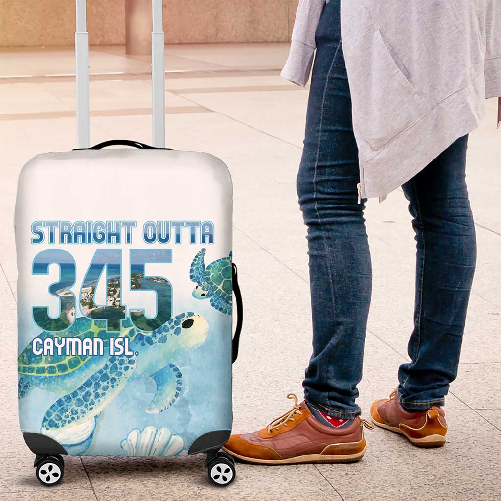 Cayman Islands 345 Luggage Cover Sea Turtle Watercolor Style