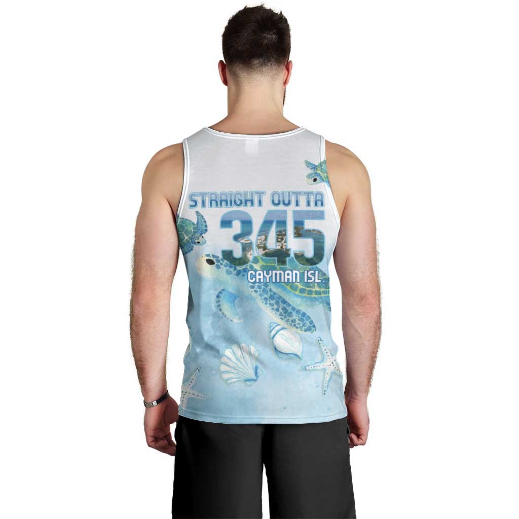 Cayman Islands 345 Men Tank Top Sea Turtle Watercolor Style