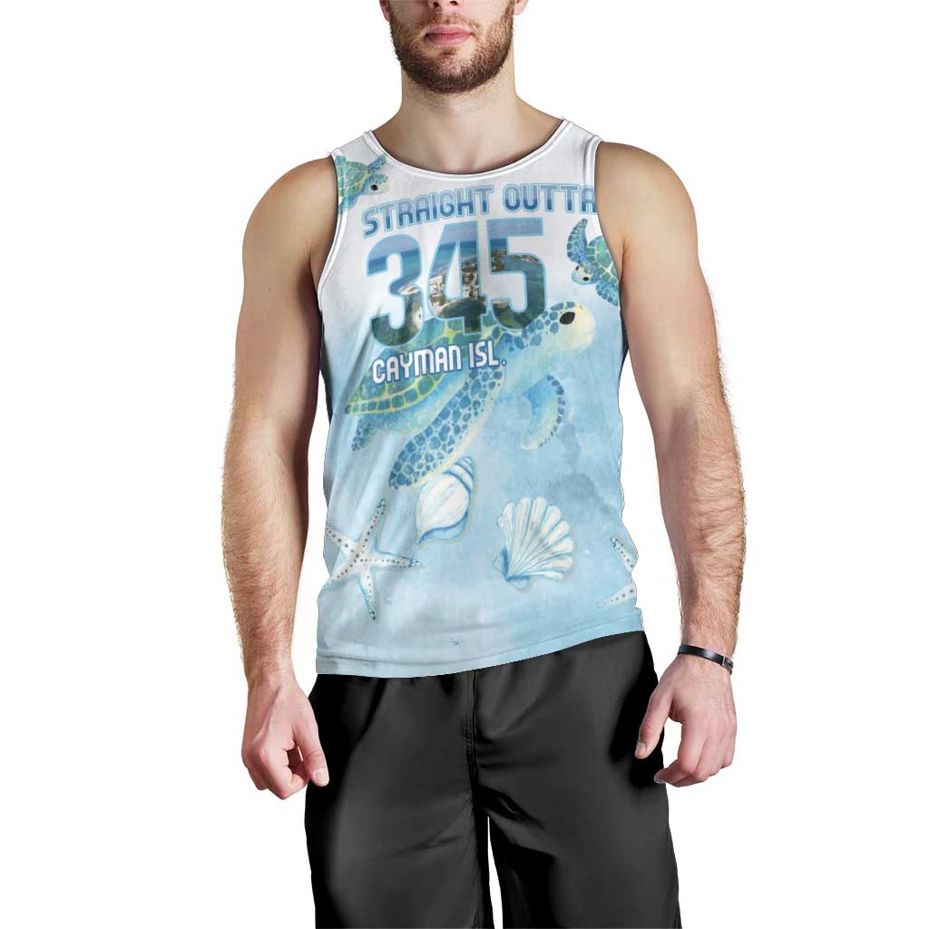 Cayman Islands 345 Men Tank Top Sea Turtle Watercolor Style