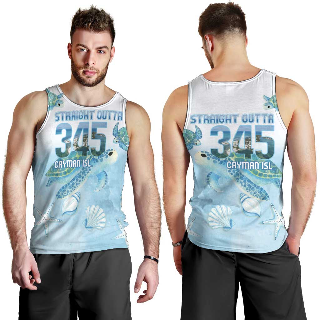Cayman Islands 345 Men Tank Top Sea Turtle Watercolor Style