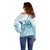 Cayman Islands 345 Off Shoulder Sweater Sea Turtle Watercolor Style