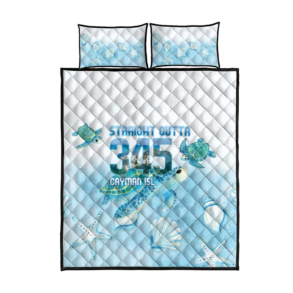 Cayman Islands 345 Quilt Bed Set Sea Turtle Watercolor Style