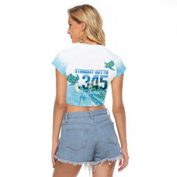 Cayman Islands 345 Raglan Cropped T Shirt Sea Turtle Watercolor Style