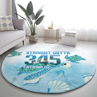 Cayman Islands 345 Round Carpet Sea Turtle Watercolor Style