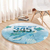 Cayman Islands 345 Round Carpet Sea Turtle Watercolor Style