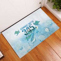 Cayman Islands 345 Rubber Doormat Sea Turtle Watercolor Style