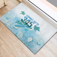 Cayman Islands 345 Rubber Doormat Sea Turtle Watercolor Style