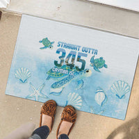 Cayman Islands 345 Rubber Doormat Sea Turtle Watercolor Style
