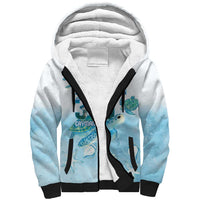 Cayman Islands 345 Sherpa Hoodie Sea Turtle Watercolor Style
