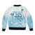 Cayman Islands 345 Sleeve Zip Bomber Jacket Sea Turtle Watercolor Style