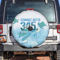 Cayman Islands 345 Spare Tire Cover Sea Turtle Watercolor Style