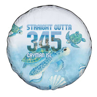 Cayman Islands 345 Spare Tire Cover Sea Turtle Watercolor Style