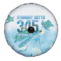 Cayman Islands 345 Spare Tire Cover Sea Turtle Watercolor Style