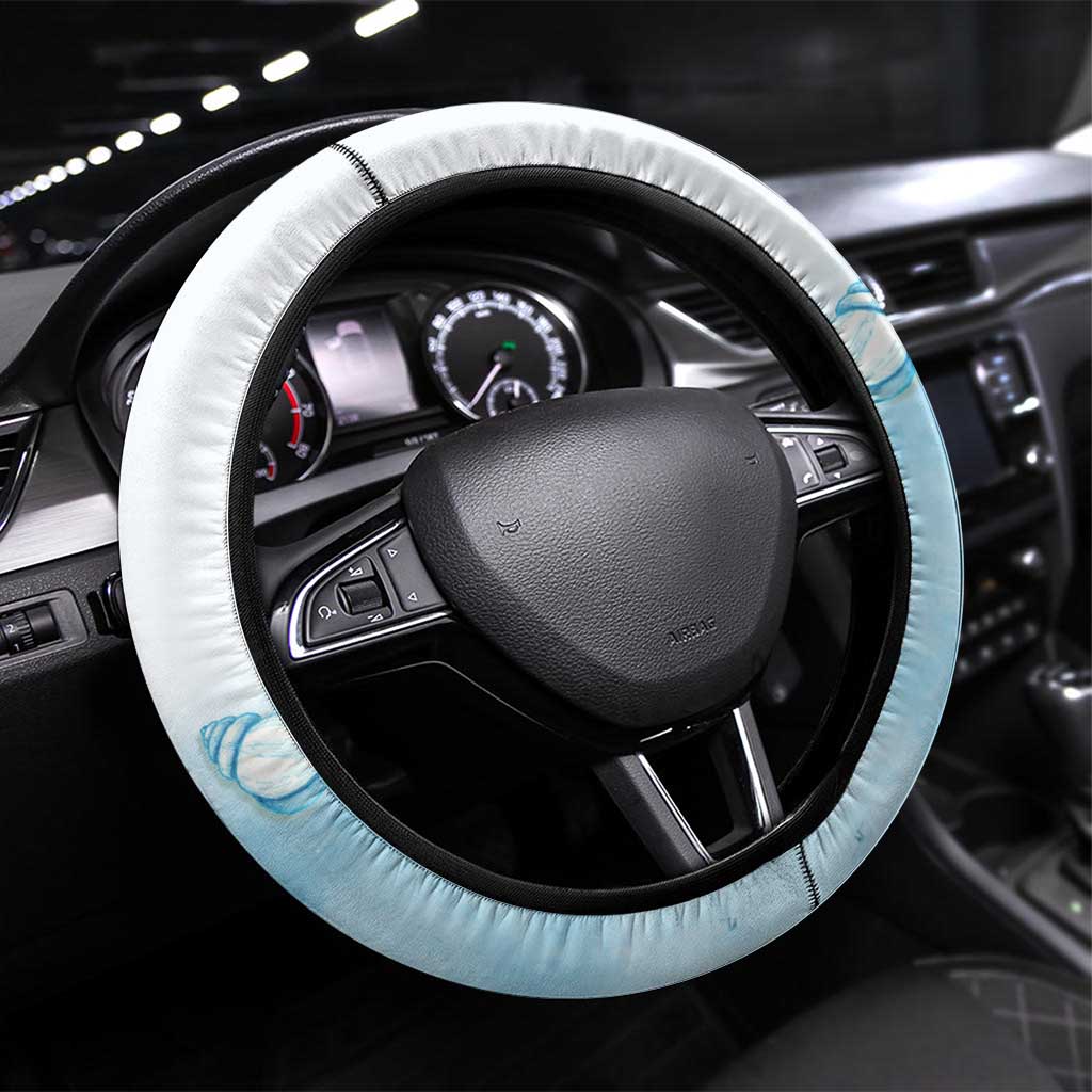 Cayman Islands 345 Steering Wheel Cover Sea Turtle Watercolor Style