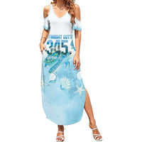 Cayman Islands 345 Summer Maxi Dress Sea Turtle Watercolor Style