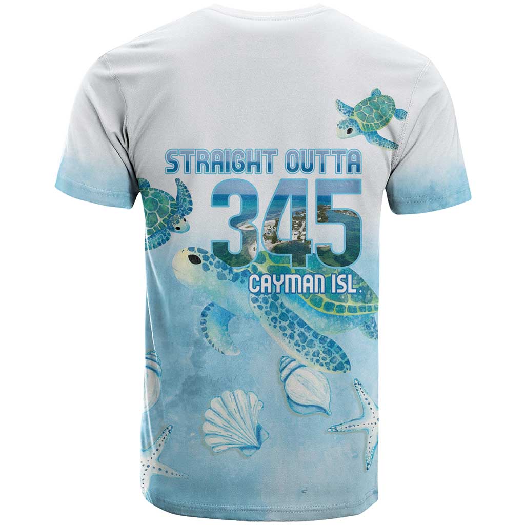 Cayman Islands 345 T Shirt Sea Turtle Watercolor Style