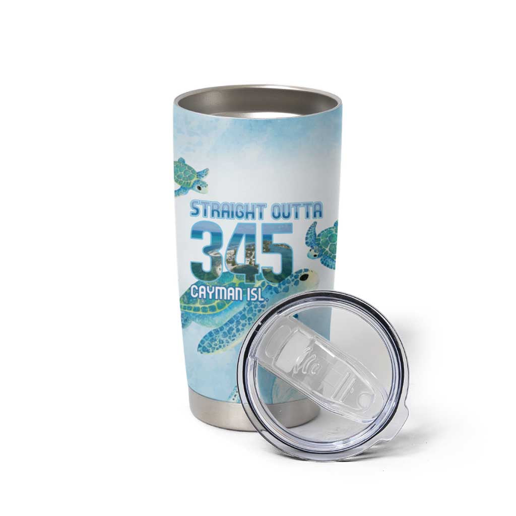Cayman Islands 345 Tumbler Cup Sea Turtle Watercolor Style