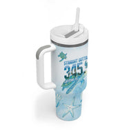 Cayman Islands 345 Tumbler With Handle Sea Turtle Watercolor Style