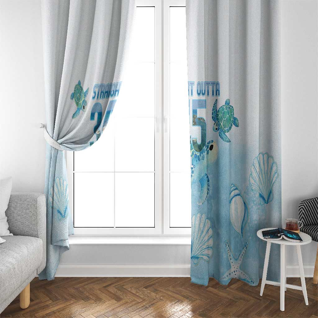 Cayman Islands 345 Window Curtain Sea Turtle Watercolor Style