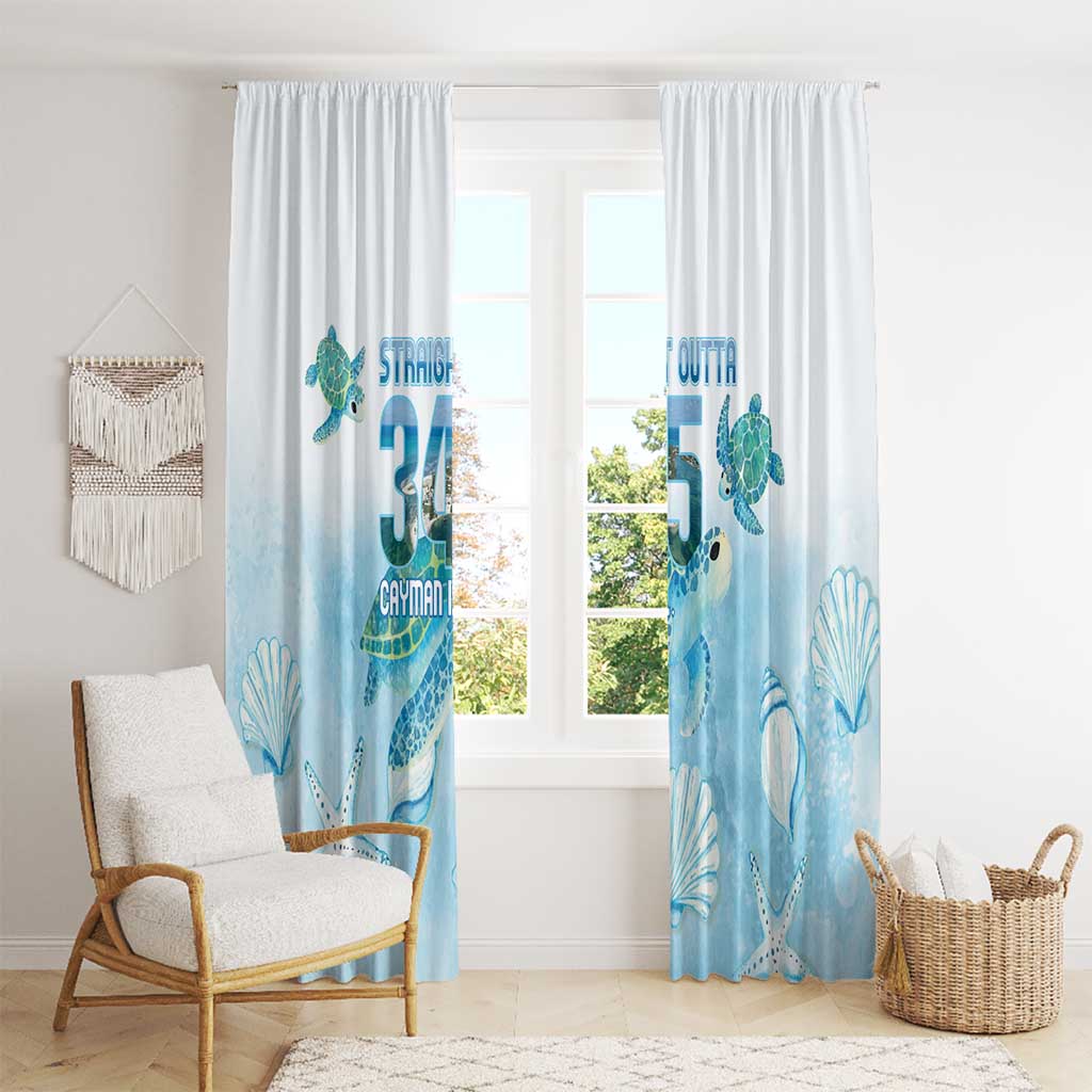 Cayman Islands 345 Window Curtain Sea Turtle Watercolor Style