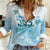 Cayman Islands 345 Women Casual Shirt Sea Turtle Watercolor Style