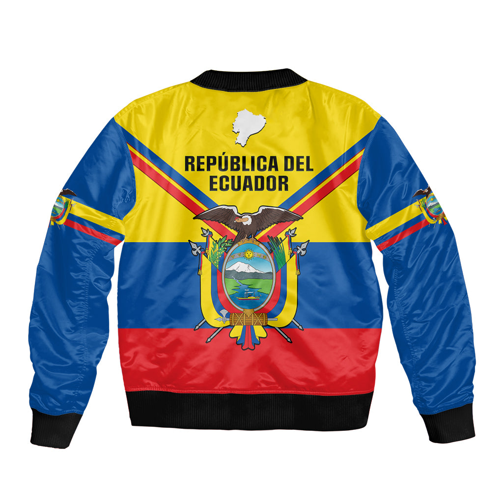 Ecuador Bomber Jacket Ecuadorian Coat Of Arms Yellow Version - Wonder Print Shop