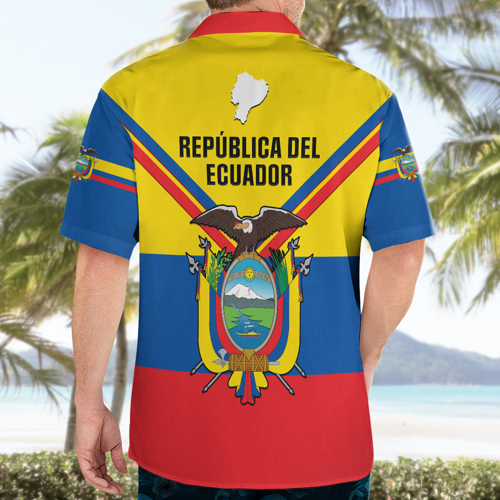 Ecuador Hawaiian Shirt Ecuadorian Coat Of Arms Yellow Version - Wonder Print Shop