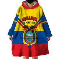 Ecuador Wearable Blanket Hoodie Ecuadorian Coat Of Arms Yellow Version - Wonder Print Shop