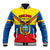 Personalised Ecuador Baseball Jacket Ecuadorian Coat Of Arms Yellow Version - Wonder Print Shop