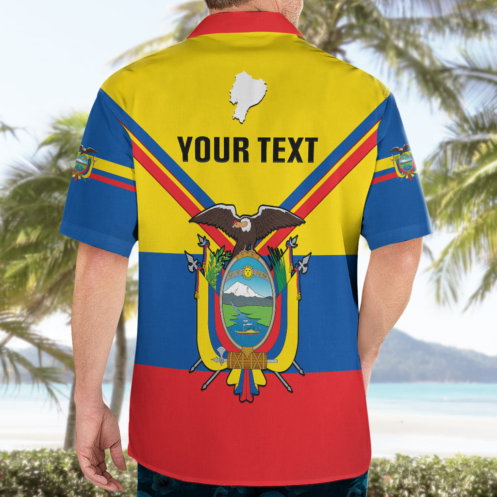Personalised Ecuador Hawaiian Shirt Ecuadorian Coat Of Arms Yellow Version - Wonder Print Shop