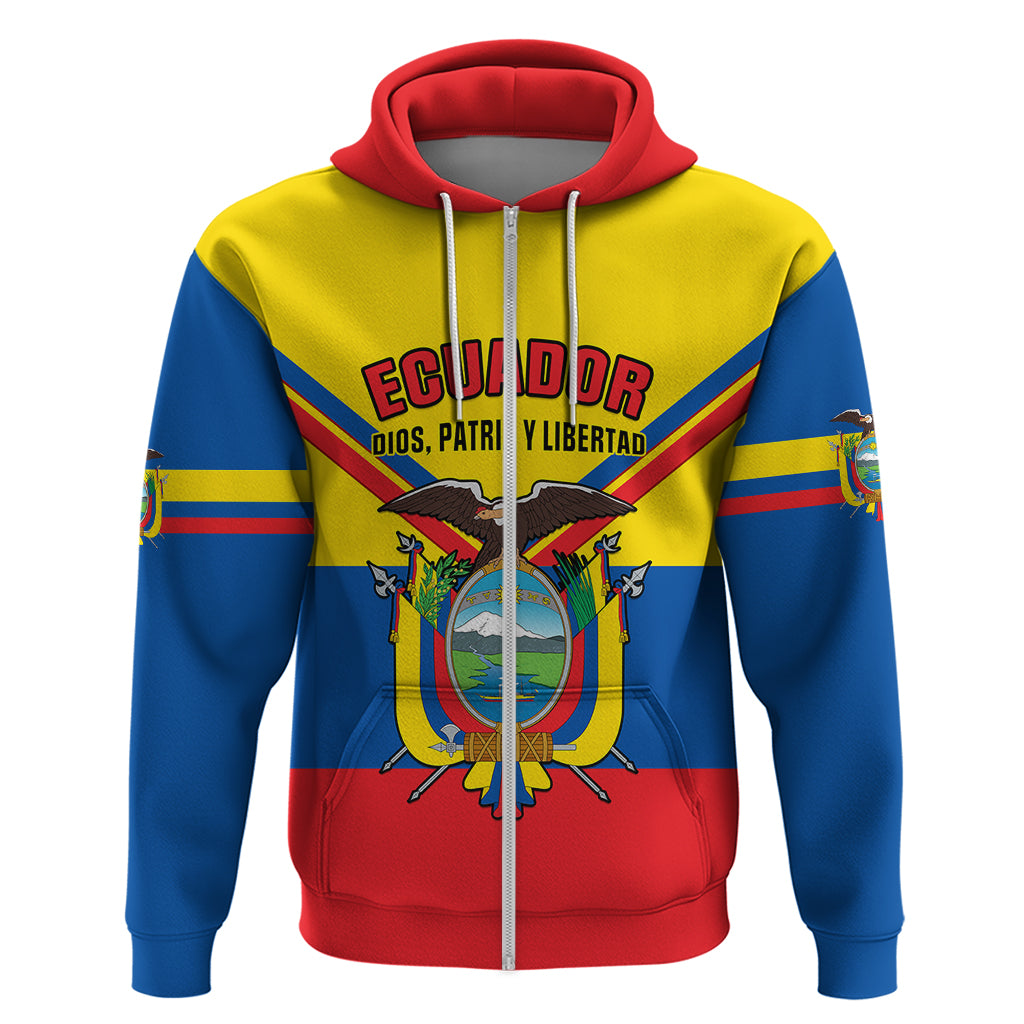 Personalised Ecuador Hoodie Ecuadorian Coat Of Arms Yellow Version - Wonder Print Shop