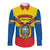 Personalised Ecuador Long Sleeve Button Shirt Ecuadorian Coat Of Arms Yellow Version - Wonder Print Shop