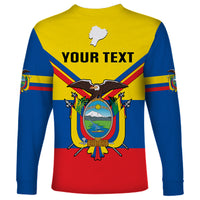 Personalised Ecuador Long Sleeve Shirt Ecuadorian Coat Of Arms Yellow Version - Wonder Print Shop