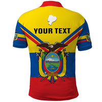 Personalised Ecuador Polo Shirt Ecuadorian Coat Of Arms Yellow Version - Wonder Print Shop