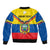 Personalised Ecuador Sleeve Zip Bomber Jacket Ecuadorian Coat Of Arms Yellow Version - Wonder Print Shop