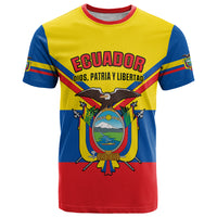 Personalised Ecuador T Shirt Ecuadorian Coat Of Arms Yellow Version - Wonder Print Shop