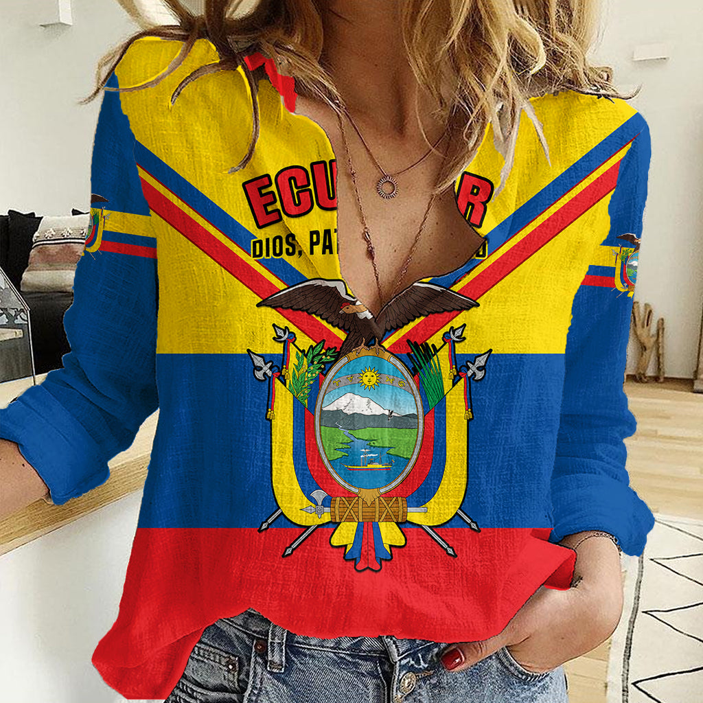 personalised-ecuador-women-casual-shirt-ecuadorian-coat-of-arms-yellow-version