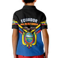 Ecuador Kid Polo Shirt Ecuadorian Coat Of Arms Black Version - Wonder Print Shop