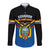 Ecuador Long Sleeve Button Shirt Ecuadorian Coat Of Arms Black Version - Wonder Print Shop