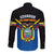Ecuador Long Sleeve Button Shirt Ecuadorian Coat Of Arms Black Version - Wonder Print Shop
