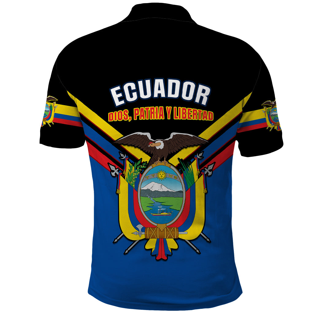Ecuador Polo Shirt Ecuadorian Coat Of Arms Black Version - Wonder Print Shop
