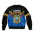 Ecuador Sleeve Zip Bomber Jacket Ecuadorian Coat Of Arms Black Version - Wonder Print Shop