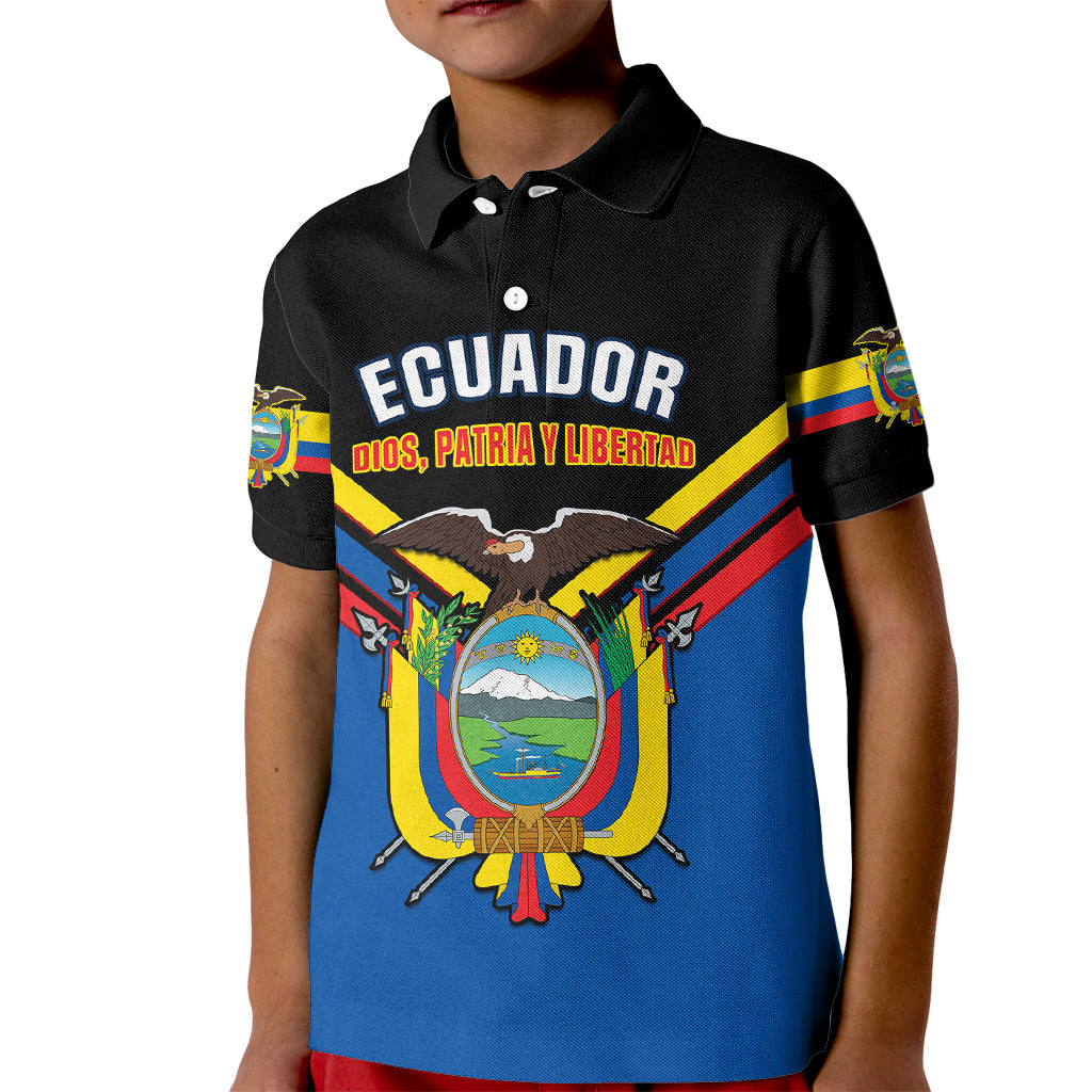 personalised-ecuador-kid-polo-shirt-ecuadorian-coat-of-arms-black-version