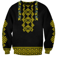 Personalised Ukraine Sweatshirt Black Ukrainian Folk Pattern - Wonder Print Shop